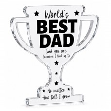 Worlds Best Dad Acrylic Trophy Plaque Fathers Day Birthday Gift