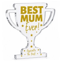 Best Mum Ever Acrylic Trophy Plaque Christmas Birthday Gift