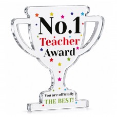 No.1 Teacher Award Acrylic Trophy Plaque Thank You Teacher Gift