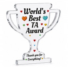 Worlds Best Teaching Assistant TA Award Acrylic Trophy Plaque