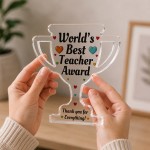 Worlds Best Teacher Award Acrylic Trophy Plaque Thank You Gift Worlds Best Teacher Award Acrylic Trophy Plaque Thank You Gift