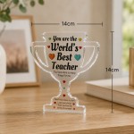 Worlds Best Teacher Acrylic Trophy Plaque Thank You Teacher Gif Worlds Best Teacher Acrylic Trophy Plaque Thank You Teacher Gif