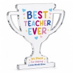 Gift For Teacher Best Teacher Ever Award Acrylic Trophy Plaque Gift For Teacher Best Teacher Ever Award Acrylic Trophy Plaque