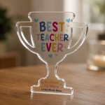 Gift For Teacher Best Teacher Ever Award Acrylic Trophy Plaque Gift For Teacher Best Teacher Ever Award Acrylic Trophy Plaque