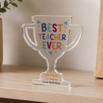 Gift For Teacher Best Teacher Ever Award Acrylic Trophy Plaque Gift For Teacher Best Teacher Ever Award Acrylic Trophy Plaque