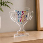 Gift For Teacher Best Teacher Ever Award Acrylic Trophy Plaque Gift For Teacher Best Teacher Ever Award Acrylic Trophy Plaque