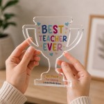 Gift For Teacher Best Teacher Ever Award Acrylic Trophy Plaque Gift For Teacher Best Teacher Ever Award Acrylic Trophy Plaque