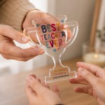 Gift For Teacher Best Teacher Ever Award Acrylic Trophy Plaque Gift For Teacher Best Teacher Ever Award Acrylic Trophy Plaque
