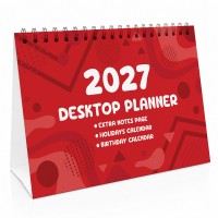 2027 Desktop Calendar Freestanding Desk Planner 16 Pages Notes