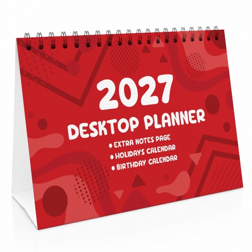 2027 Desktop Calendar Freestanding Desk Planner 16 Pages Notes