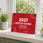 2027 Desktop Calendar Freestanding Desk Planner 16 Pages Notes