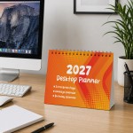 2027 Desk Calendar Desktop Desk Planner 16 Page Flipbook