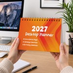2027 Desk Calendar Desktop Desk Planner 16 Page Flipbook