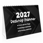 2027 Desktop Calendar Black Freestanding Desk Planner 16 Pages 2027 Desktop Calendar Black Freestanding Desk Planner 16 Pages
