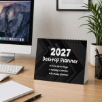 2027 Desktop Calendar Black Freestanding Desk Planner 16 Pages 2027 Desktop Calendar Black Freestanding Desk Planner 16 Pages