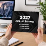 2027 Desktop Calendar Black Freestanding Desk Planner 16 Pages 2027 Desktop Calendar Black Freestanding Desk Planner 16 Pages