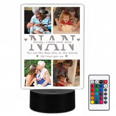 Personalised Nan Mothers Day Photo Gifts 16 Colours Night Light 