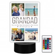 Personalised Grandad Photo Gift 16 Colours Night Light Plaque
