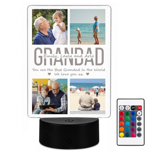 Personalised Grandad Photo Gift 16 Colours Night Light Plaque Personalised Grandad Photo Gift 16 Colours Night Light Plaque