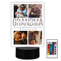 Personalised Grandma Photo Gift 16 Colours Night Light Plaque