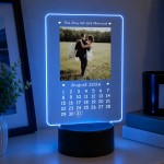 Personalised Wedding Photo LED Light Calendar Anniversary