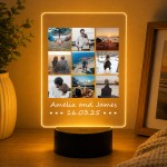 Personalised Couples Photo LED Light 9 Photos Anniversary 
