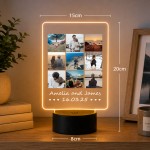 Personalised Couples Photo LED Light 9 Photos Anniversary 