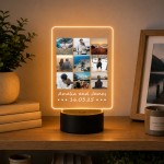 Personalised Couples Photo LED Light 9 Photos Anniversary 