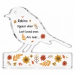 Robin Memorial Gift Acrylic Remembrance Plaque Bereavement Robin Memorial Gift Acrylic Remembrance Plaque Bereavement