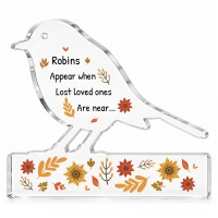 Robin Memorial Gift Acrylic Remembrance Plaque Bereavement 