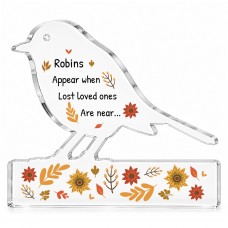 Robin Memorial Gift Acrylic Remembrance Plaque Bereavement 