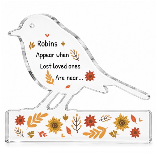 Robin Memorial Gift Acrylic Remembrance Plaque Bereavement Robin Memorial Gift Acrylic Remembrance Plaque Bereavement