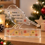 Robin Memorial Gift Acrylic Remembrance Plaque Bereavement Robin Memorial Gift Acrylic Remembrance Plaque Bereavement