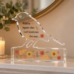 Robin Memorial Gift Acrylic Remembrance Plaque Bereavement Robin Memorial Gift Acrylic Remembrance Plaque Bereavement