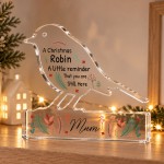 Mum Christmas Memorial Gift Robin Remembrance Plaque Bereavement