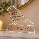 Mum Christmas Memorial Gift Robin Remembrance Plaque Bereavement