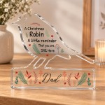 Dad Christmas Memorial Gift Robin Remembrance Plaque Bereavement