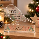 Dad Christmas Memorial Gift Robin Remembrance Plaque Bereavement