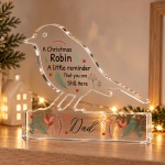 Dad Christmas Memorial Gift Robin Remembrance Plaque Bereavement