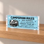 Campervan Rules Sign Freestanding Acrylic Plaque Fun Gift Campervan Rules Sign Freestanding Acrylic Plaque Fun Gift