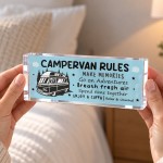 Campervan Rules Sign Freestanding Acrylic Plaque Fun Gift Campervan Rules Sign Freestanding Acrylic Plaque Fun Gift