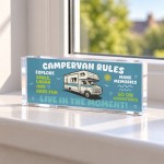 Campervan Rules Acrylic Plaque Funny Campervan Motorhome Gift 