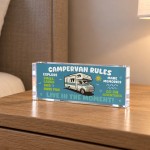 Campervan Rules Acrylic Plaque Funny Campervan Motorhome Gift 