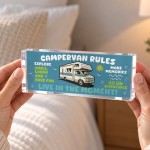 Campervan Rules Acrylic Plaque Funny Campervan Motorhome Gift 