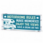 Motorhome Rules Acrylic Plaque Fun Motorhome Gift Motorhome Rules Acrylic Plaque Fun Motorhome Gift