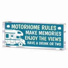 Motorhome Rules Acrylic Plaque Fun Motorhome Gift