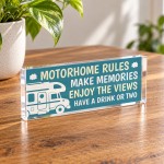 Motorhome Rules Acrylic Plaque Fun Motorhome Gift Motorhome Rules Acrylic Plaque Fun Motorhome Gift