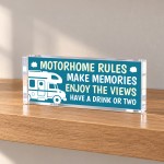 Motorhome Rules Acrylic Plaque Fun Motorhome Gift Motorhome Rules Acrylic Plaque Fun Motorhome Gift
