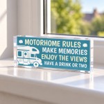 Motorhome Rules Acrylic Plaque Fun Motorhome Gift Motorhome Rules Acrylic Plaque Fun Motorhome Gift