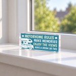 Motorhome Rules Acrylic Plaque Fun Motorhome Gift Motorhome Rules Acrylic Plaque Fun Motorhome Gift
